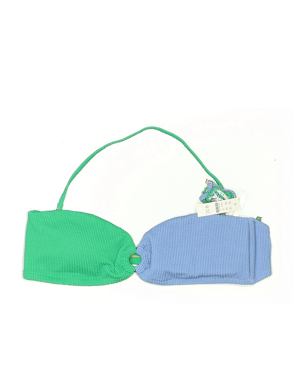 J. Crew Green and Blue Bandeau Swim Top
